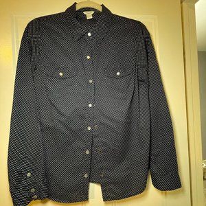 Forever 21 Navy Blouse with white polka dots, size M